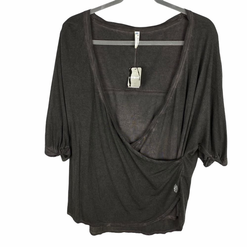 Free People Movement Black Walnut Kimono Easy Tee Cotton Blend Size XS